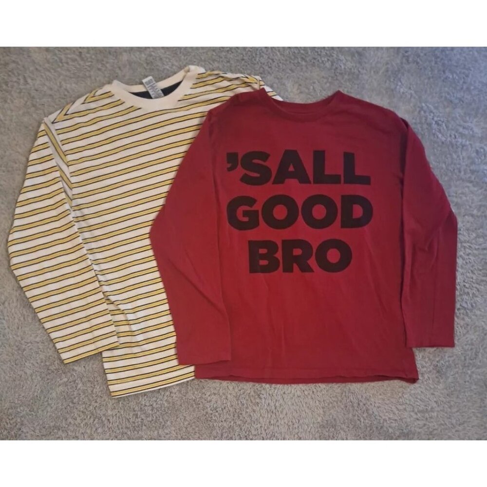 Set Of 2 Boys Large Long Sleeve Shirts